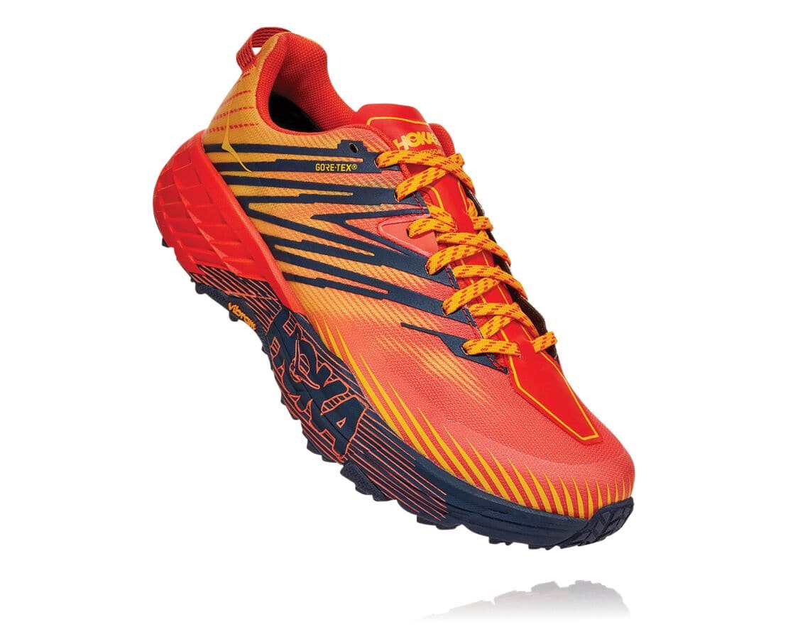 Pánské Trekové Boty Hoka One One Speedgoat 4 Gore-Tex Červené / Zlaté Výprodej,ANTRG-6230